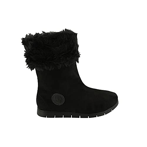 Bota Feminina Neve 100% Lã Pelo Dentro Esquimó Inverno Europa Confort AM201 Cor:3-Preto-Preto;Tamanh