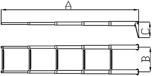 White Water - Telescoping 3-Step Over Platform Drop Ladder - 304 Stainless Steel Heavy Duty Folding Marine Boarding Ladder w/Bungee Strap for Boats, Swim Platforms, Yachts, RVs, Docks - B00301R