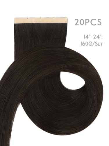 Image of WENNALIFE 3.15 inch Wide Tape in Hair Extensions Human Hair, Tape in Weft