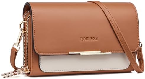 Roulens Small Crossbody Bag for Women,Cell Phone Purse Women's Shoulder Handbags Wallet Purse with Credit Card Slots