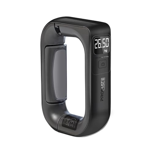 Promate InstaScale-50 Digital Luggage Scale 50kg Max Capacity, High Precision 50g Increments, Backlit LCD Display, Dual Units (kg/lb), Ergonomic Grip, Compact Travel Weighing Tool –