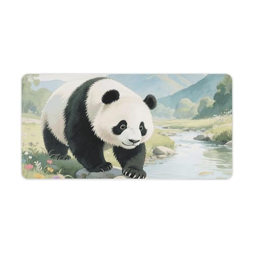 Desk Pad Protector 24x12 Inch Extended Panda Playful Fish miniatura 5
