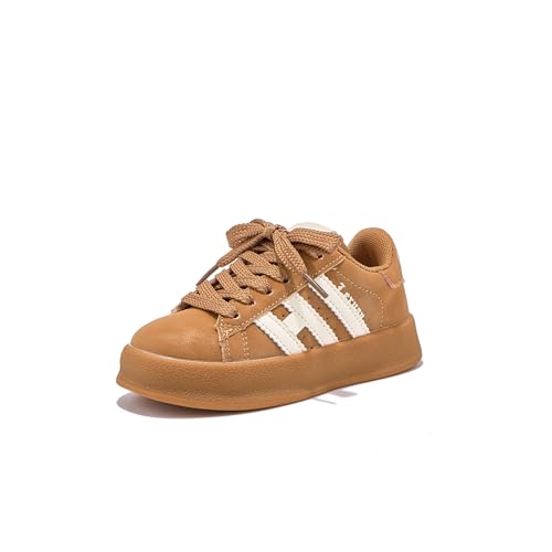 Kids Retro Sneakers for Boys and Girls – Classic Lace-Up Casual Shoes with H Letter Stripe – Durable Non-Slip Rubber Sole – Everyday School and Streetwear Shoes