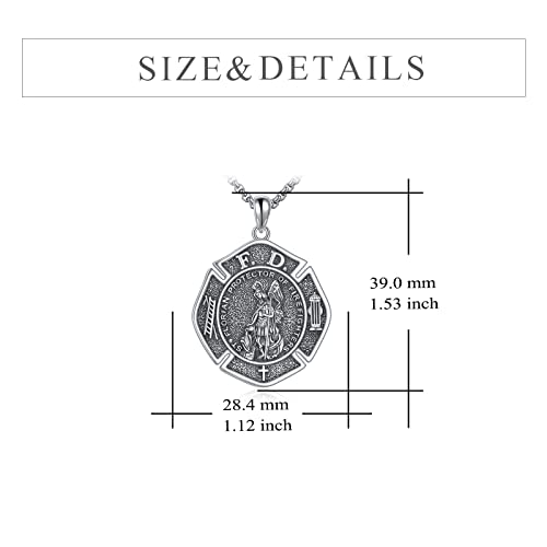 Collier Saint Christophe en argent sterling massif ciselé