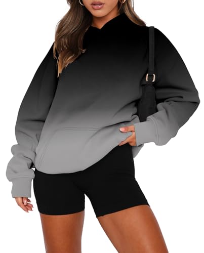 onlypuff Women Pullover Sweatshirt Long Sleeve Hoodies Kangaroo Pocket Fleece Basic Sweater
