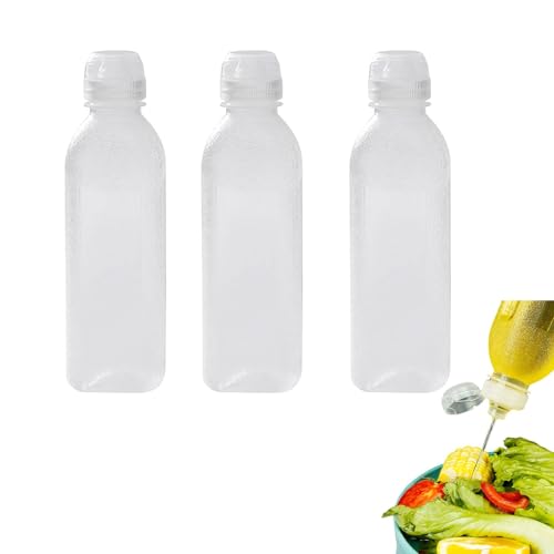 Ceeyoll 3 Piezas Botellas De Plástico Para Apretar Botella De Condimento Transparente Botella De PláStico De 300ml Apriete La Botella Dispensadora De Condimentos Adecuado Para Ketchup