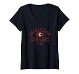 Womens Charleston Cougars Vintage 1770 Logo Officially Licensed V-Neck T-Shirt