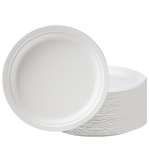 Perfectware Sugarcane Plates Round- 500 Sugarcane Plates Round ( Case of 500ct), 0.2