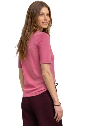 Street One Basic T-Shirt mit V-Neck in Unifarbe Blush Berry 34 – Ansicht 2