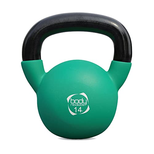 Body Revolution Neopreno Pesa Rusa - Goma Recubierto Hierro Fundido Kettlebells (2kg a 24kg) - 14kg Cover