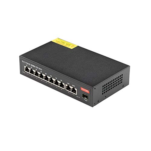 Super Deal Product UCTRONICS PoE Switch, 11-Port Multi-Gigabit POE+ for Raspberry Pi and 19" Rackmount, 8 Gigabit POE Ports, 2 Gigabit Uplink and 1 SPF, 120W, Unmanaged - IEEE 802.3af/at Compliant