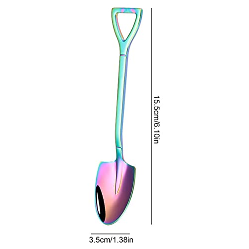 Stainless Steel Spade Spoons,DBAILY 16pcs Shovel-Shaped Creative Coffee Spoon Dessert Spoon Ice Cream Scoop Stir Watermelon Spoon for Dining Table Restaurant Reunion - Image 2