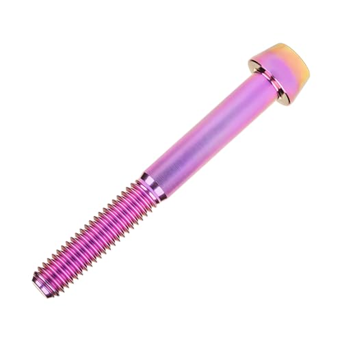 Image of Titanium Ti Bolt M5x9 16 18 20 25 30 35 40 45 50 55 60mm Tapered Head Screws Pack of 4 (M5x55mm, Purple Gold)