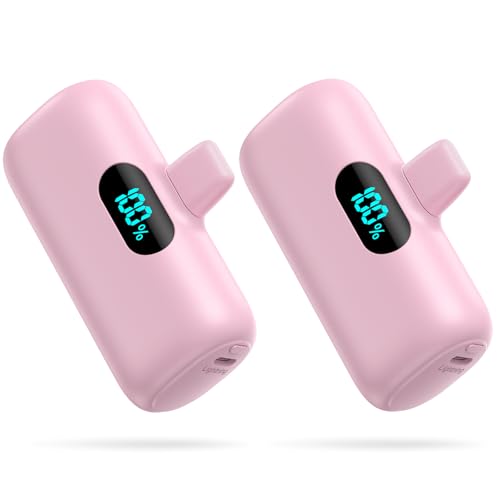[2-Pack] Cargador portátil pequeño para iPhone 5000mAh PD carga rápida