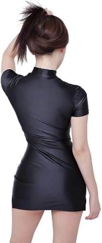 [LEOHEX] タイトドレス ワンピースドレス レディース 目立つボディコン 新体操コスプレ レースクイーン スベスベ生地 超光沢素材 スムーズヨガ運動フィットネス[メーカー品質保証] 詳細画像3