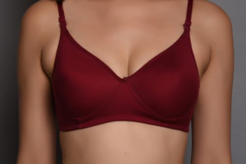Image of Polycotton Non-Wired Padded Full Coverage Bra, Comfortable Everyday Bra for Women (Pack of 3)