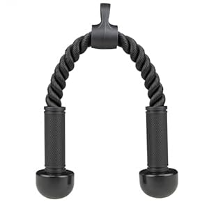 QIANGZEHU Tricep Rope Cable Attachment for Gym Rope Pull-Down Attachment with Rubber Handles Exercise Machine Attachments Pulley System