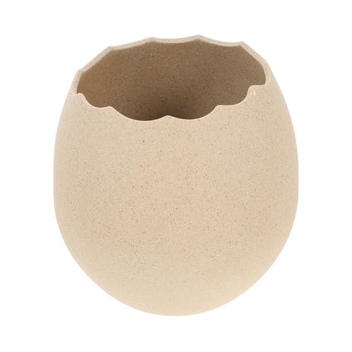 SUPVOX Tazón de Postre Grande Forma de Cáscara de Huevo, Cerámica Artística Resistente a Alta Temperatura, Recipiente Decorativo Multifuncional para Postres y Maceta Creativa para Hogar