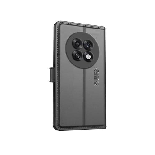 Image of AIBEX Compatible for Oppo F31 Pro Plus 5G Flip Cover Leather Finish | Inside TPU with Card Pockets | Wallet Stand | Complete Protection Flip Case Black