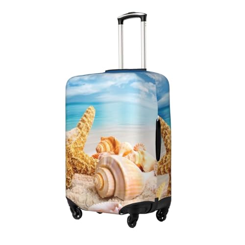 Beach Starfish Shell Luggage Cover Protector Anti-Scratch Washable Fits 18-32 Inch Luggage-Small2