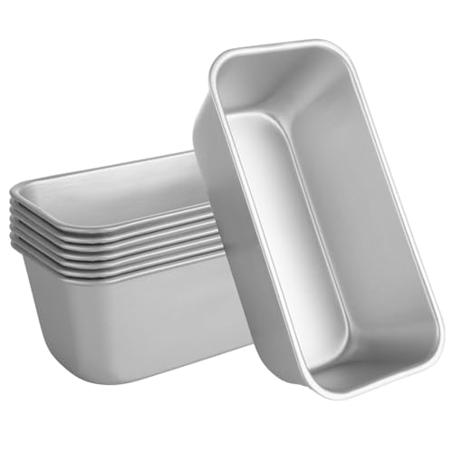AKOLAFE 8 Pack Aluminum Loaf Pans 8x4 Inch Banana Bread Pan for Homemade Bread Loaf Pan for Baking Bread Tins for Baking Loaf Pans for Oven Sourdough Bread Baking Pan Metal Sandwich Loaf Bread Pans
