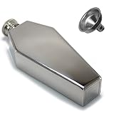 Coffin Flask Small Hip Flask with Funnel 3.5 OZ for Whisky Liquor Spirits 304 Stainless Steel Bottle