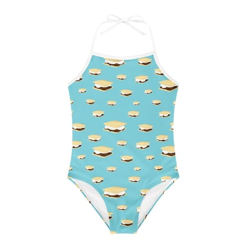 Ancient Egypt Gods Girls One Piece Swimsuits Beach Bathing Suit Little Kids Cute Quick Dry Swimwear 1-10 Years