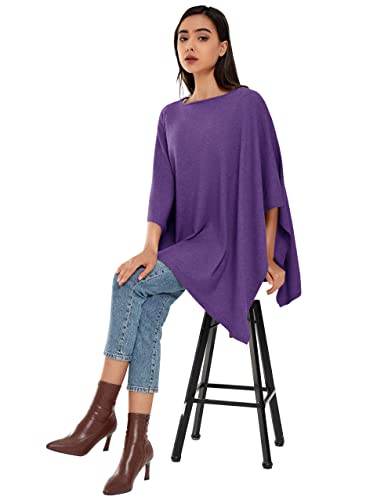 Image of PULI Women's Pullover Poncho Sweater Oversized Knit Layering Top Travel | Sleeveless and Layers Over Any Shirt At Home or Work