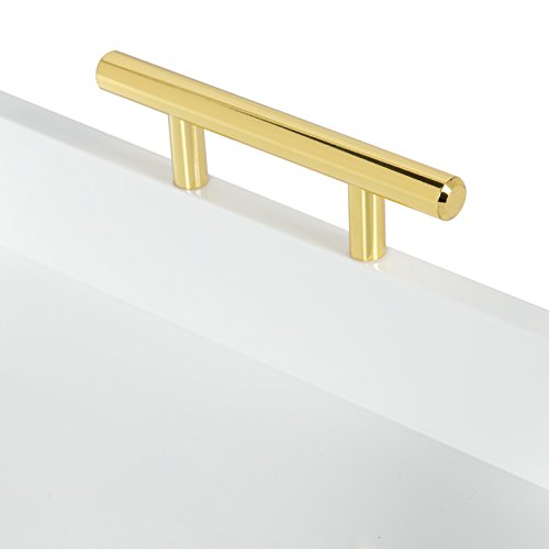 Image of Kate and Laurel Lipton Hexagon Decorative Tray with Polished Metal Handles, White and Gold