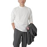 [NEVEREND] Tシャツ メンズ 長袖 モックネック ジャケット専用 接触冷感 吸水速乾 AWC ビジネス ホワイト L