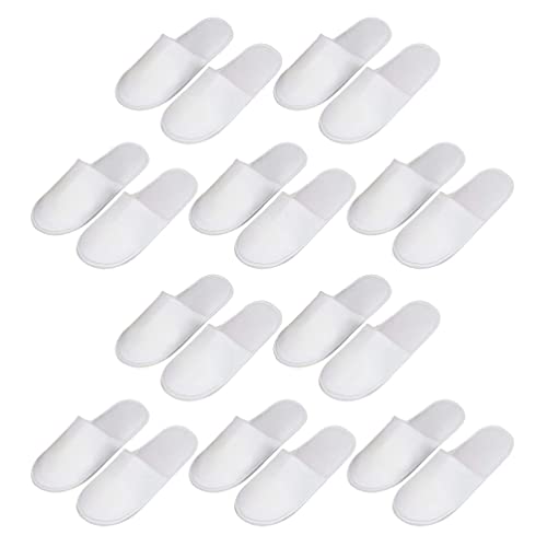 Milisten 10 pares de sapatilhas de hotel fechadas Toe SPA Slippers Slipparadores antiderrapantes unissexo descartáveis sapatilhas de hotel para festa de SPA hotel e viagens, Branco