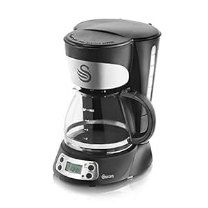 Swan SK13130N Programmable Coffee Maker with Keep Warm Function, LCD Timer, 750ml, 700W, Black