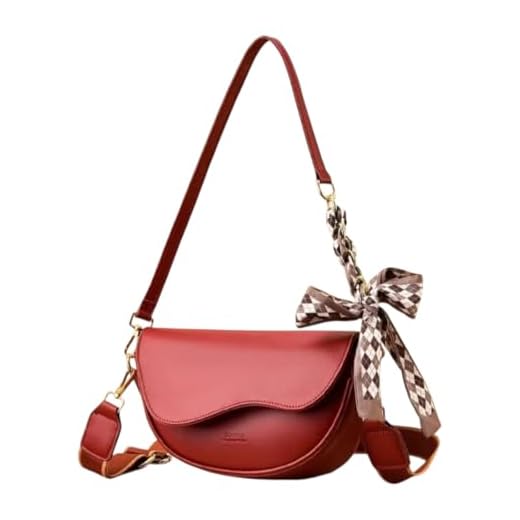 Bolsa Feminina Crossbody de Cor Sólida Elegante Dois tipos de Alça (Larga e Fina) Ótimo Acabamento e Sofisticação Transversal Bolsa de Ombro Couro Sintético Qualidade Premium (Vermelha)