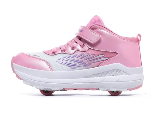 Rolling Skate Shoes for Boys Kids Girls Roller Sneaker with Detachable Wheels Fashion 4 Wheels Shoes Christmas Birthday Children Gift2