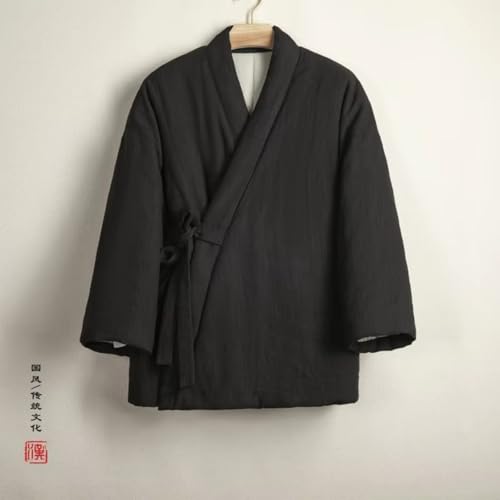 Autumn Winter Chinese Traditional Cotton Padded Jackets Men Vintage Jacket Ethnic Style Loose Thick Parkas Coat3