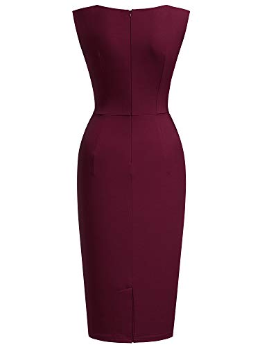 Image of Miusol Women's Retro Ruffle Style Slim Work Pencil Dress