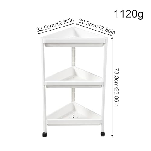 Estante esquinero triangular ajustable y soporte rodante multiusos para casa 7