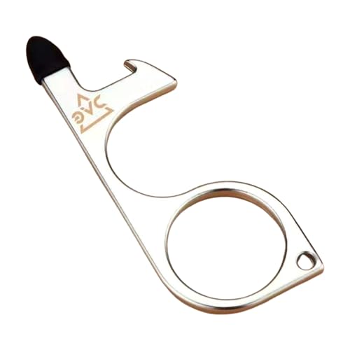 DAG Gear No Touch Multitool - Touchless Door Opener - Stylus for use on Keypads, Touchscreens, and POS Terminals (2, Silver)