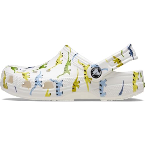Image of Crocs Unisex-Child Classic Graphic Clog, Dinosaur, 7 M US Toddler