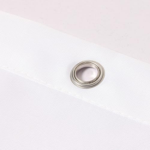 Rideau de douche en polyester blanc uni de qualité supérieure avec oeillets oeko - 7