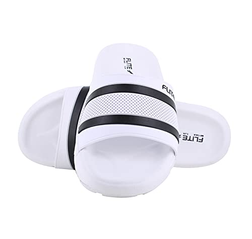 Image of FLITE Men Slippers /Men's Slides /Men's Flip Flop /Daily Use Slide (WHITE, numeric 8)