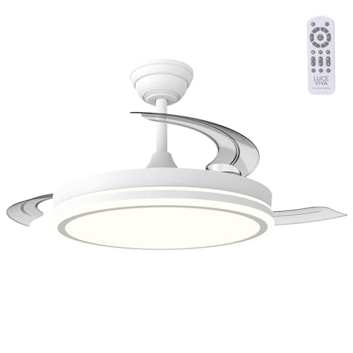 Greenice Martina Ventilador de Techo Ø 106cm | Motor DC 29.5W | 3 Aspas PC | Luz LED 48W 5040lm | CCT 3500-6500K | 6 Velocidades | Función Invierno-Verano | Mando
