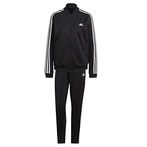 adidas Damen Essentials 3-Stripes Track Suit, Black, XL Short