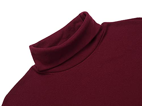 Image of Men's Premium Heavyweight Long Sleeve Mock Neck T-Shirt Pullover Red XL