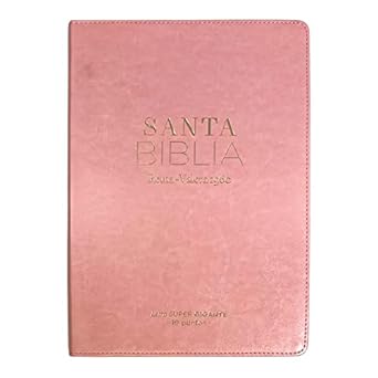 Biblia RVR 1960 Letra Súper Gigante Símil Piel Rosa