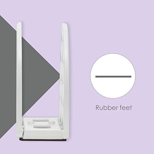 Home Basics Weave Freestanding Cast Iron Napkin Holder | Rubber Feet | Enamel Coating | Great For Cloth Or Paper Napkin (White) #TOP3