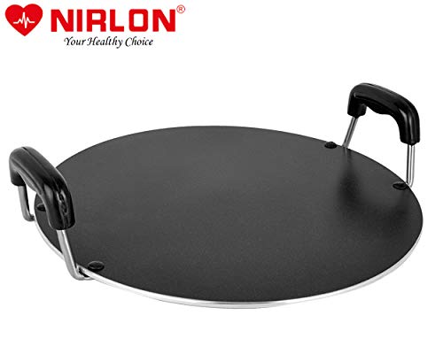 Image of Nirlon Aluminium Gas Compatible Non Stick Dosa Roti Chapati Pathiri Round Tawa 28.5cm, Red(26 mm Classic RT)