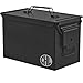 Custom Engraved Ammo Box Metal Ammunition Case Steel Storage Can Personalized Circle Monogram (50 Caliber, Black)