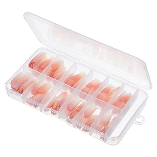 Mobestech 120 Piezas Uñas Postizas Cortas Gradiente Nude Falsas Ovaladas Extraíbles para Mujer Manicura Instantánea Reutilizable para Fiesta y Uso Diario