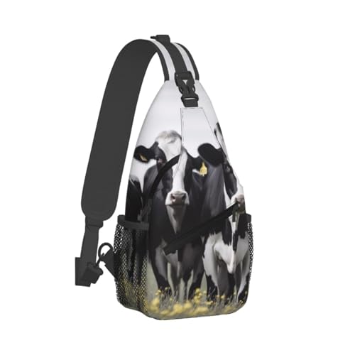 Bolso cruzado para hombre mochila sling negro y blanco miniatura 2